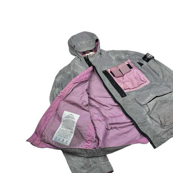 Stone Island 2017 Pink Garment Dyed Plated Reflective Mussola Jacket - Large