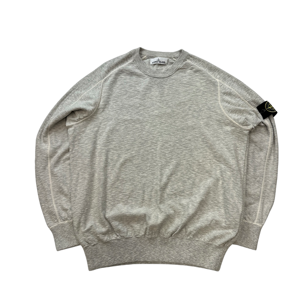 Grey marl stone island jumper on sale