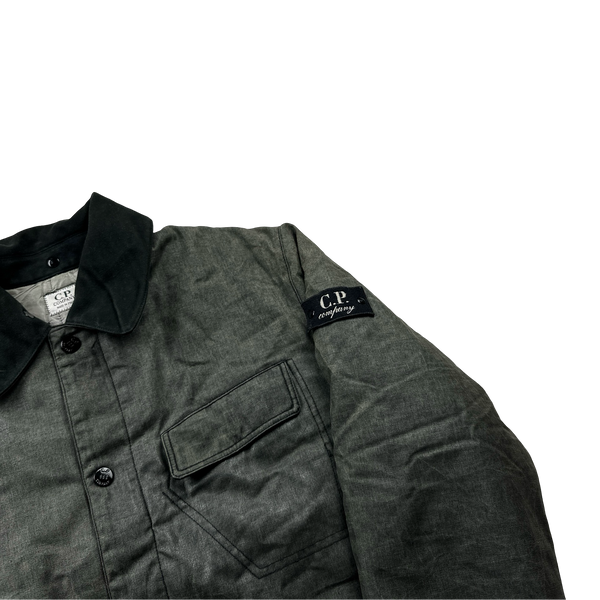 CP Company Vintage Charcoal Cotton Blend Collared Jacket - Small