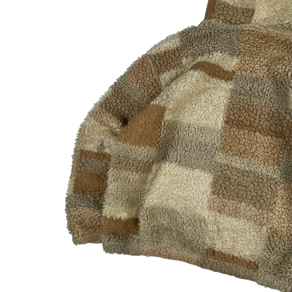 Stussy Teddy Fleece Hooded Spellout Pullover Jumper - Large