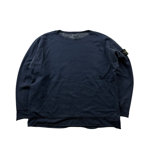 Stone Island Vintage 1994 Navy Thermical Lining Cotton Jumper - Large