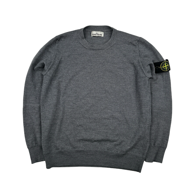 Stone Island 2020 Grey Merino Wool Crewneck Jumper - Small