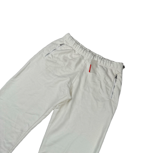 Prada Deadstock White Red Tab Cotton Joggers - 34"