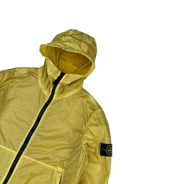 Stone Island 2018 Yellow Lamy Flock Hooded Jacket - Large