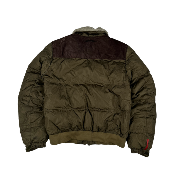 Prada Red Tab Shearling Puffer Jacket - XL