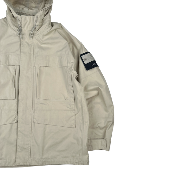 Stone Island 2024 Beige O-Ventile Ghost Zipped Hooded Multi Pocket Jacket - XL