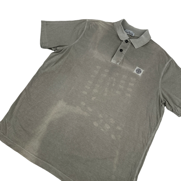Stone Island 2015 Grey Garment Dyed Polo Shirt - 3XL