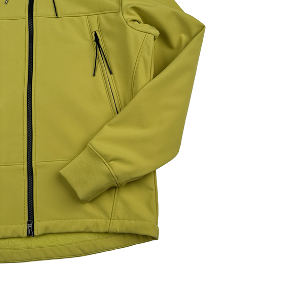 CP Company Olive Soft Shell R Goggle Hooded Zipped Jacket - Small