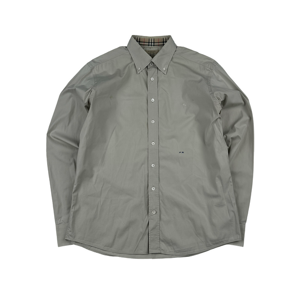 Burberry Grey Button Up Shirt - Large
