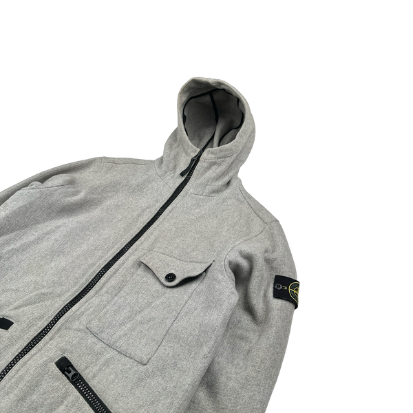 Stone Island 2017 Grey Panno Speciale Long Wool Jacket - Large