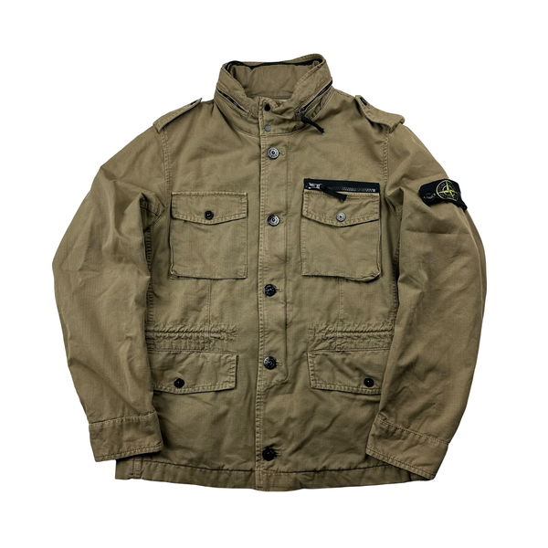 Stone Island 2012 Beige Army Tex Cotton 01 Multi Pocket Field Jacket Small