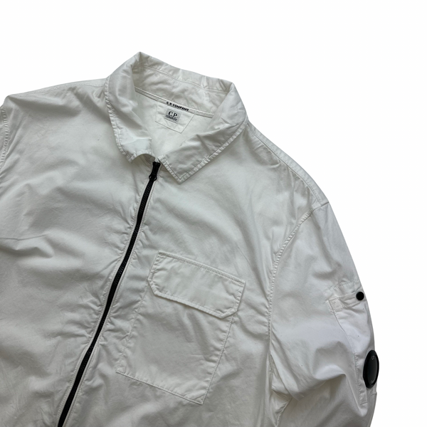 CP Company White Cotton Overshirt - Large