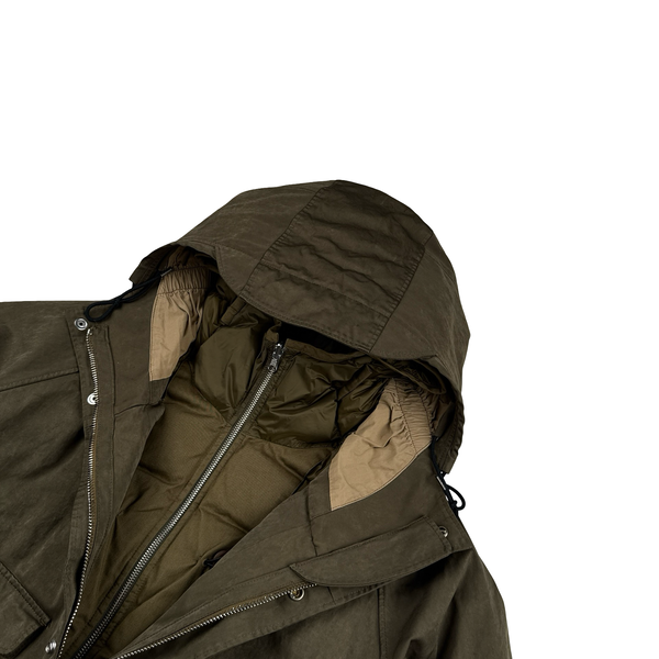 Ten C Khaki Multi Pocket Tempest Anorak Down Lined 2 in 1 Jacket - XL