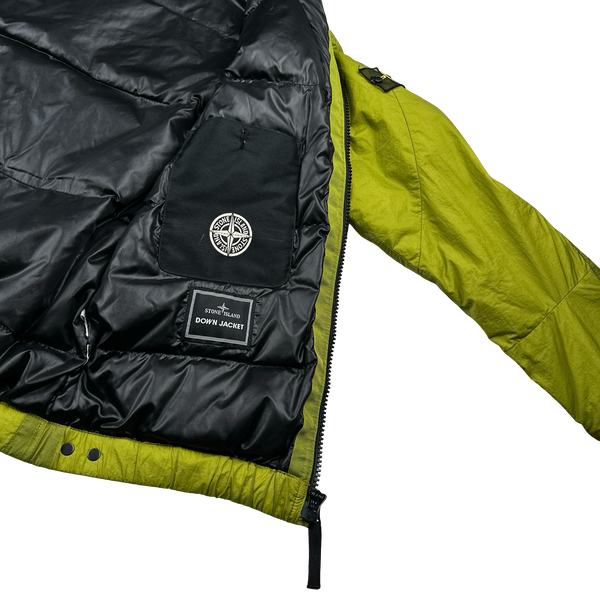 Stone Island 2009 Green Down Filled Mesh Badge Puffer Jacket - Large