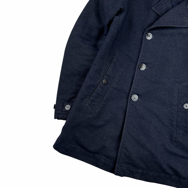 Stone Island Saia Doppia Faccia Wool Long Winter Jacket - Small