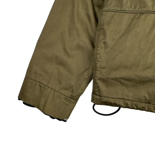 Stone Island 2005 Khaki Green Raso Floccato Riot Mask Sniper Jacket - XL