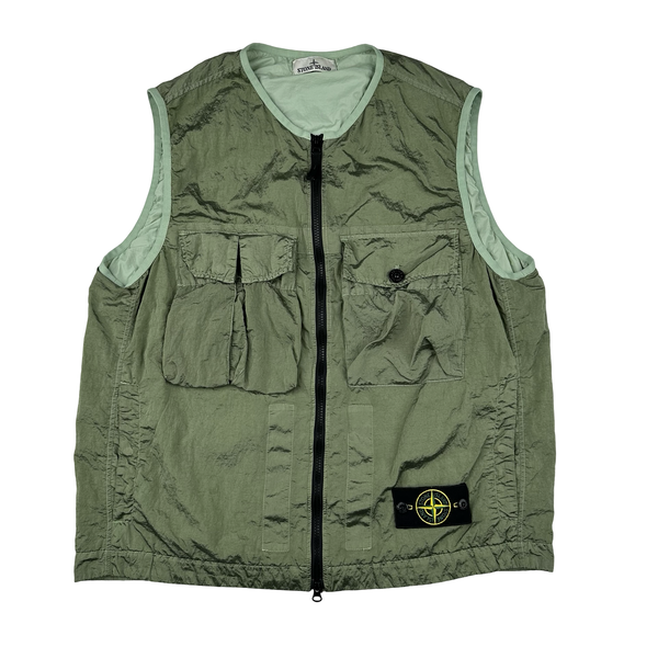 Stone Island 2023 Green Nylon Metal Econyl Regenerated Nylon Gilet - XL