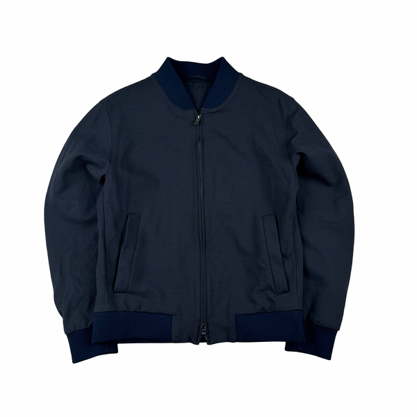 Hugo Boss Cotton Blend Navy Bomber Jacket - Medium