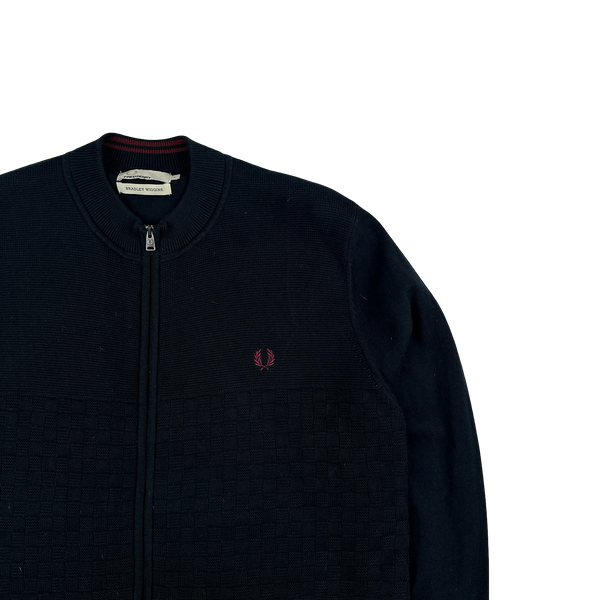 Fred Perry Bradley Wiggins Black Zipped Bomber Knit - Large