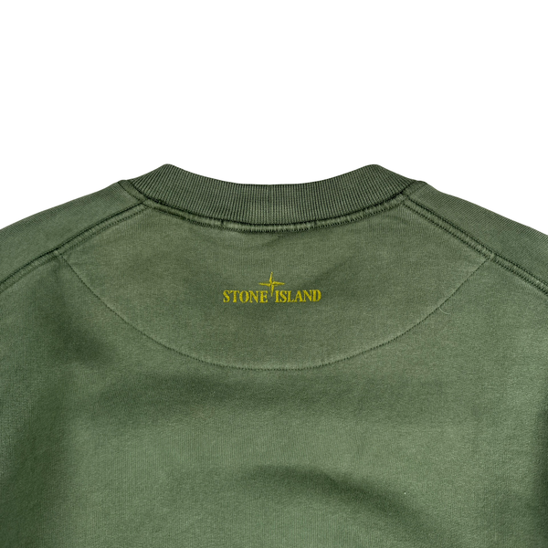 Stone Island 2021 Green 3D Rubber Logo Sweatshirt - Small