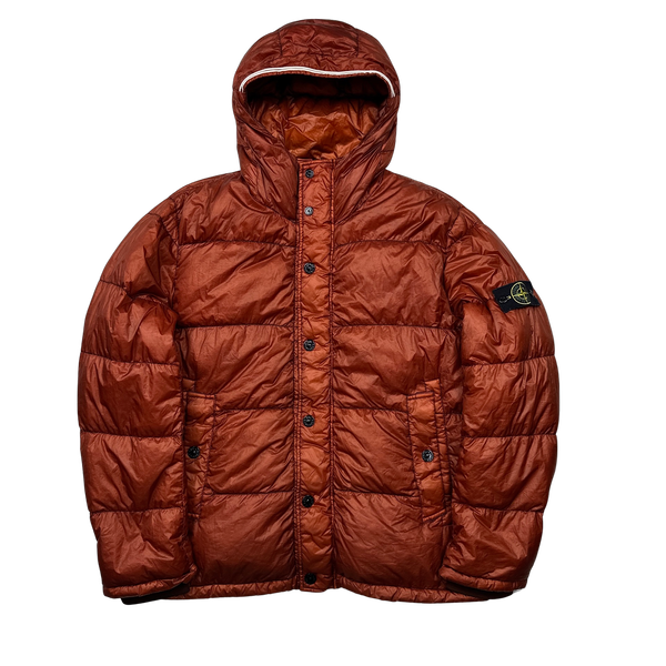 Stone Island 2013 Burnt Orange Garment Dyed Puffer Jacket - 3XL
