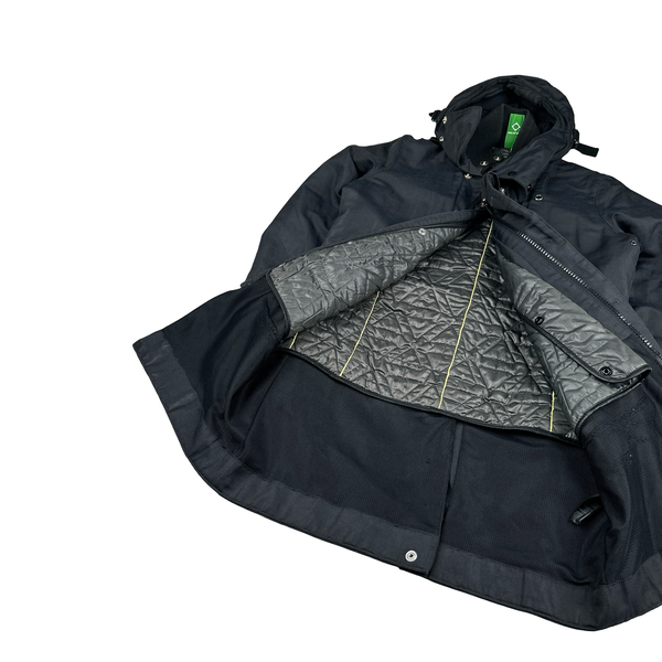 Ma Strum Dark Grey Quilted Multipocket Buttoned Jacket - Medium