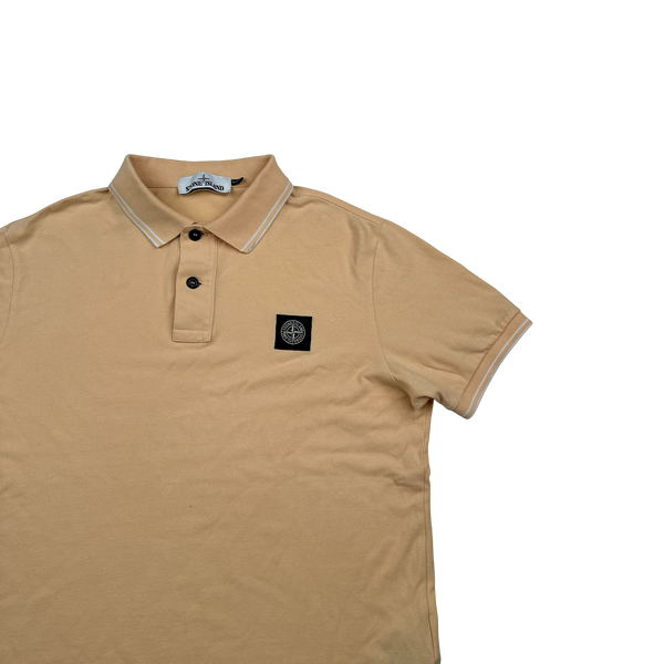 Stone Island 2018 Peach Cotton Polo Top - Medium