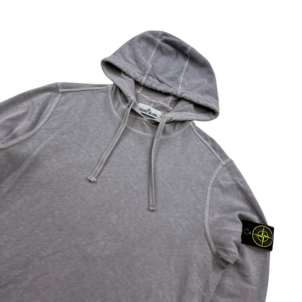 Stone Island 2018 Lilac Cotton Pullover Hoodie - Medium