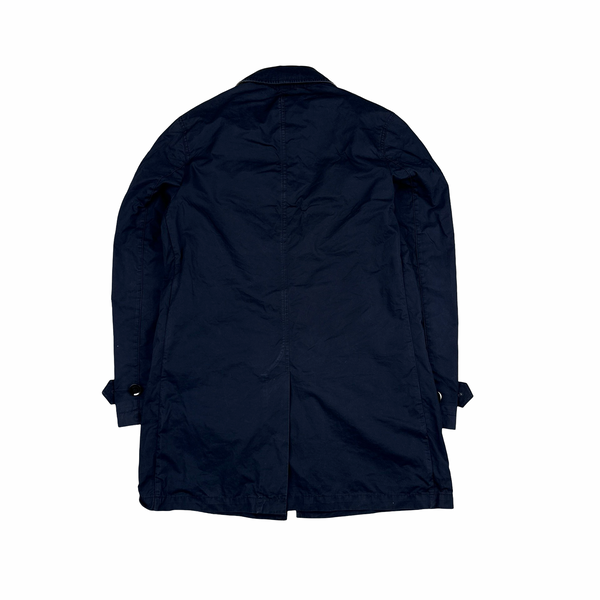 Burberry Brit Navy Nova Check Lined Trench Coat - Small