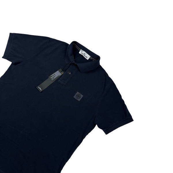 Stone Island 2022 Navy Cotton Polo Shirt - Medium