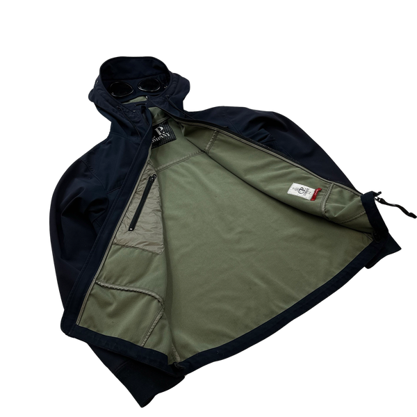 CP Company Navy Blue Soft Shell Goggle Jacket - Medium