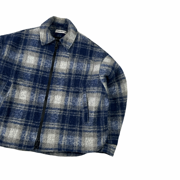 Cole Buxton Fleece Collared Checked Zipped Fastening Jacket - Medium