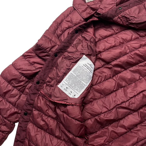 Stone Island Wine Micro Yarn Down Overshirt - Large