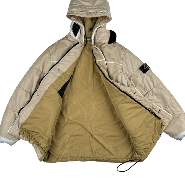 Stone Island 2001 Multi Pocket Cream White Puffer Jacket - XXL