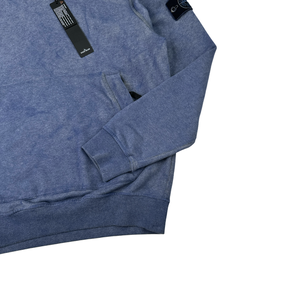 Stone Island 2021 Blue Dust Treatment Pullover Hoodie - Small