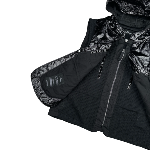 Stone Island 2022 Black Shadow Project Glass Linen Utility Vest - Large