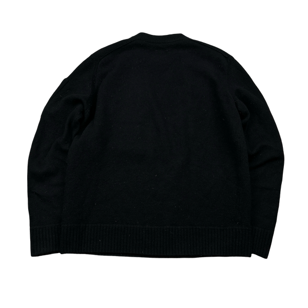 CP Company Black Wool Chest Pocket Knit - Large
