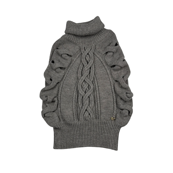 Gucci Women's Grey Roll Neck Alpaca Wool Knit Pullover Jumper  - Small