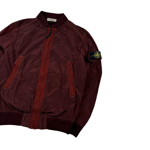 Stone Island 2013 Red Nylon Metal Bomber Jacket - Large