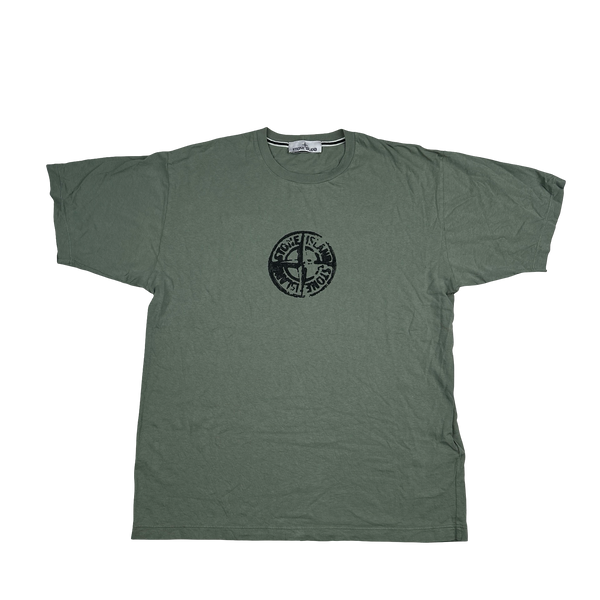 Stone Island 2023 Green Graphic Compass Short Sleeved T Shirt - Medium
