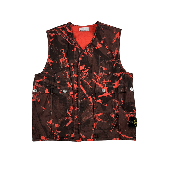Stone Island Red Scan Camo Ripstop Gilet - Large