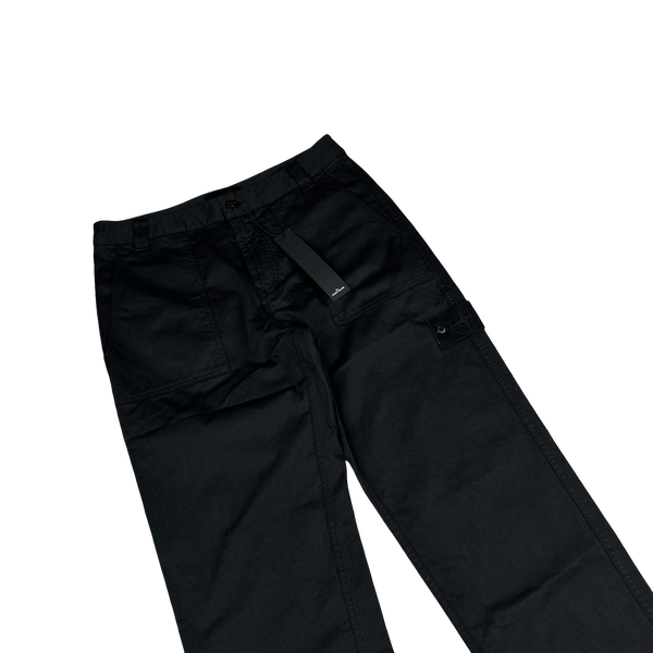 Stone Island 2024 Black Ghost Piece RE Fit Cargo Trousers - 30"