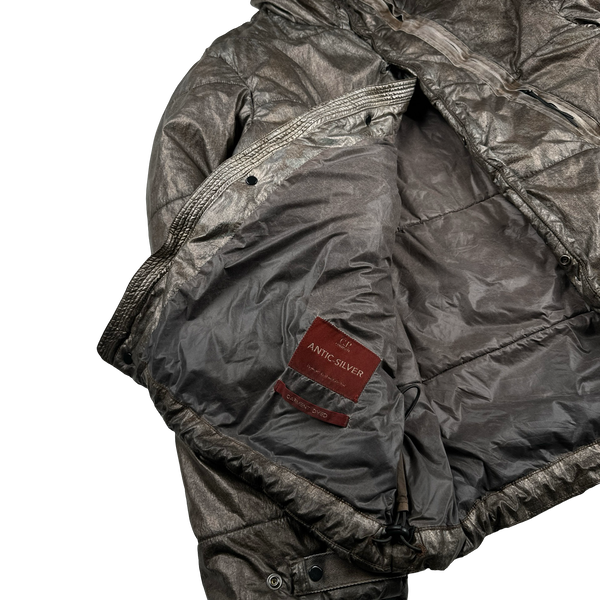 CP Company Brown Antic Silver Padded Goggle Jacket - 3XL
