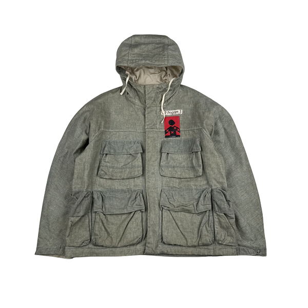 CP Company Melange Light Waxed Cotton Seed 3 Multi Pocket Jacket - XL