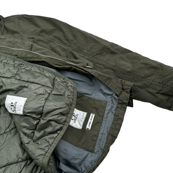 CP Company 50 Fili Down Filled Khaki Goggle Jacket - Medium