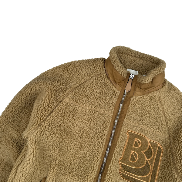 Burberry Logo Brown Teddy Bear Zip Up Jumper - Small