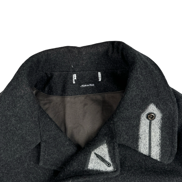 Stone Island 2000 Grey Vintage Wool Blazer Duffle Coat  - Large