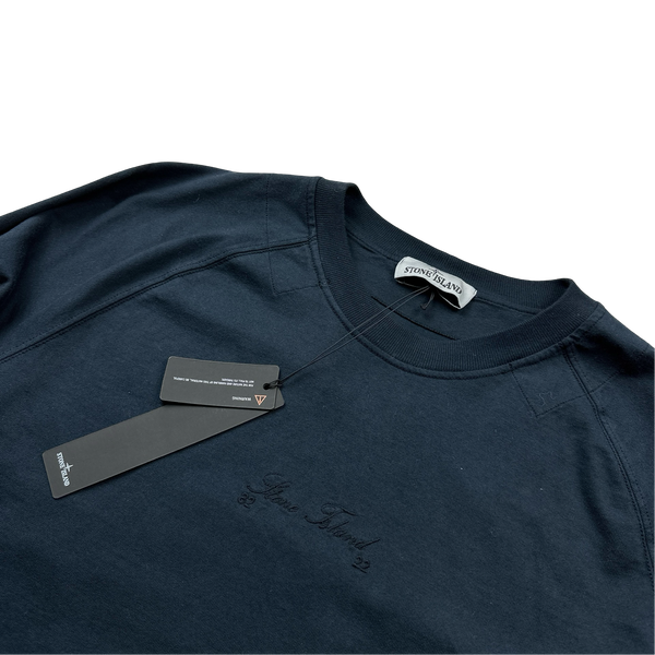 Stone Island 2022 Navy 82/22 40th Anniversary Jumper Short Set - Large