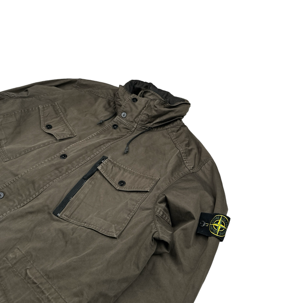 Stone Island 2013 Brown Raso Gommato Field Jacket - XXL