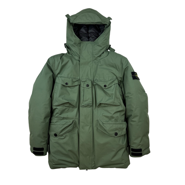 Stone Island 2021 Khaki Ripstop Gore Tex Product Technology Down Parka Mat s Island